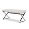 Baxton Studio Herald Stainless Steel and White Faux Leather Upholstered Bench 117-6328 - alternate 2
